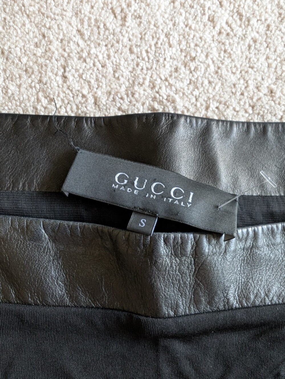 Gucci Black Long-Sleeve Square Neck Leather Cuff Shift Dress Luxury Cocktail - Picture 3 of 8